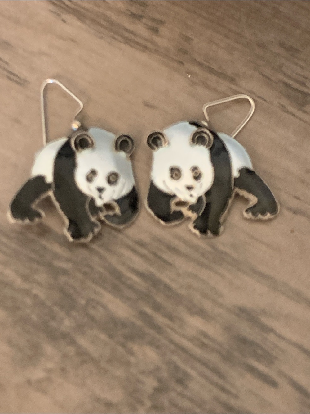 Nwot Panda Drop Earrings - Black & White Animal Design